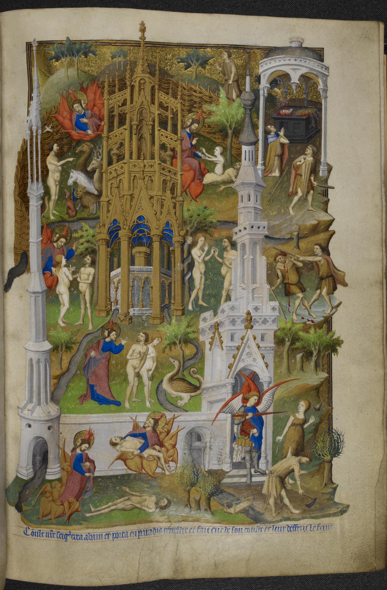 Ciclo de la Creación en el Libro de Horas de Bedford (British Library Add MS 18850, f. 14)